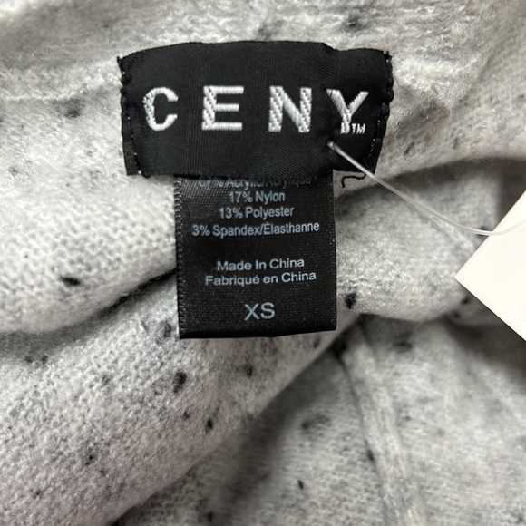 CENY Cardigan Women Size XS Gray Speckled Open Front Longline Pockets Soft Cozy - Picture 8 of 10